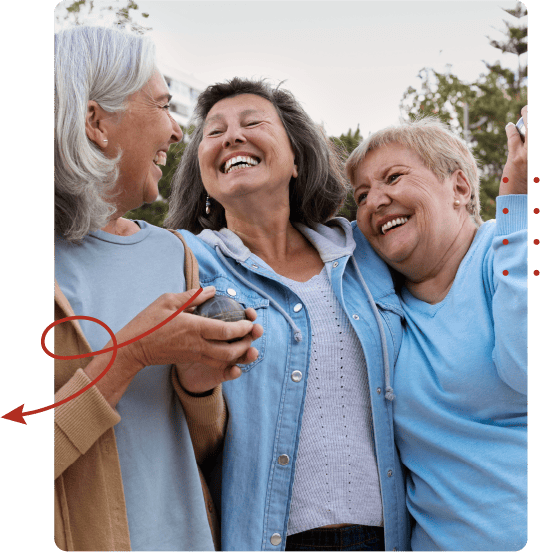 Senhoras felizes e sem dor